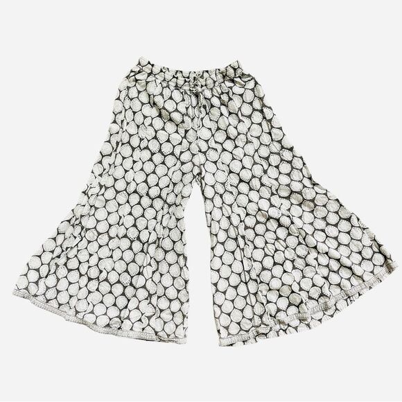 Unbranded Pants - Boho Festival Pants Wide Leg Culotte Pull On Size M Drawstring Elastic Waist